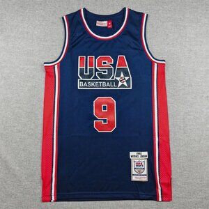 USA Basketball #9 Jordan Dream Team 1992 Blue Throwback Jersey Men’s
